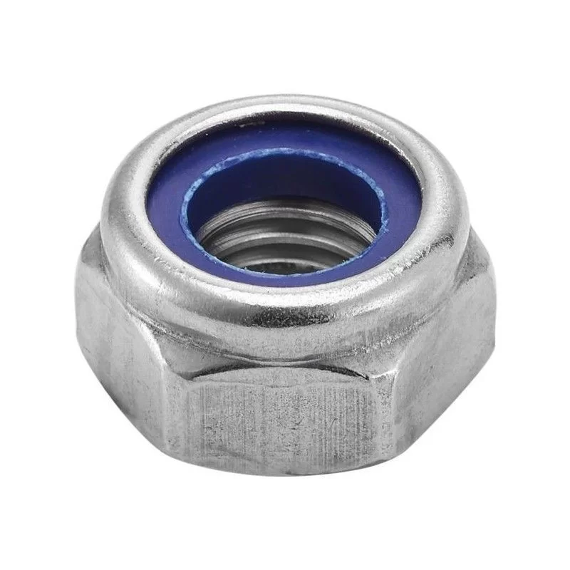 Écrou hexagonal indesserrable bague nylon inox A4 DIN 985