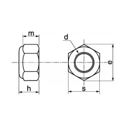 Écrou hexagonal indesserrable lubrifié bague nylon inox A2 DIN 985