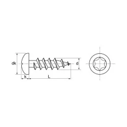 Vis aggloméré tête cylindrique six lobes inox A2