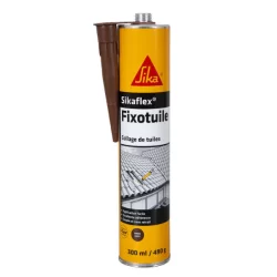 Mastic souple fixation tuiles - Sikaflex Fixotuile 115- Teinte terre cuite - Cartouche 300 ml