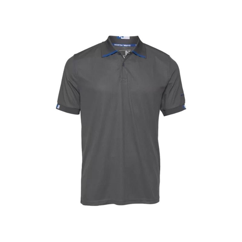 Polo BEVEN gris/bleu fluo Taille L