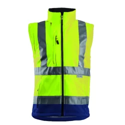 Veste haute visibilité softshell Station Coverguard manches amovibles - Jaune et marine