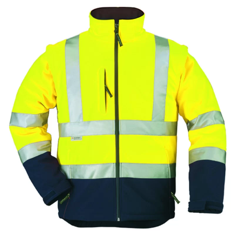 Veste haute visibilité softshell Station Coverguard manches amovibles - Jaune et marine