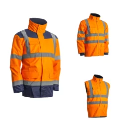 Parka haute-visibilité Kanata 4 en 1 Euro-Protection orange fluorescent