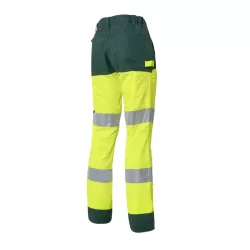 Pantalon haute visibilité avec genouillères Molinel Luklight jaune fluo vert