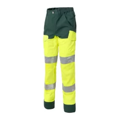 Pantalon haute visibilité avec genouillères Molinel Luklight jaune fluo vert