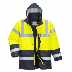 Parka haute visibilité Traffic polyester doublure fixe jaune fluo marine