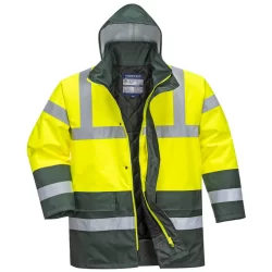 Parka haute visibilité Traffic polyester doublure fixe jaune fluo vert