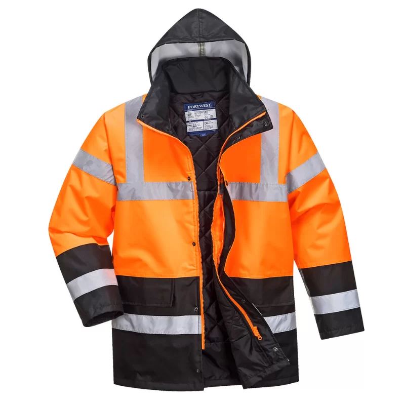 Parka haute visibilité S467 doublure fixe bicolore orange fluo marine