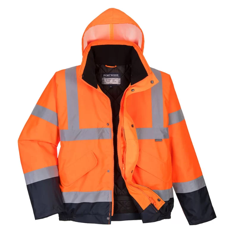 Blouson haute visibilité S266 jaune et marine 100% polyester