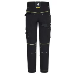 Pantalon de travail Sacha multipoche Noir et Jaune fluo