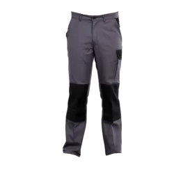 Pantalon Typon bicolore gris noir sans métal coton 60% polyester 40 %