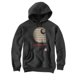 Sweat à capuche non zippe gris logo graphique poitrine