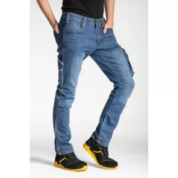 Jean de travail Rica Lewis Job stretch multi-poches coupe confort blue jean Stone