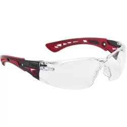 Lunette de sécurité RUSH+ Bollé fumée traitement Platinum Rouge Noir