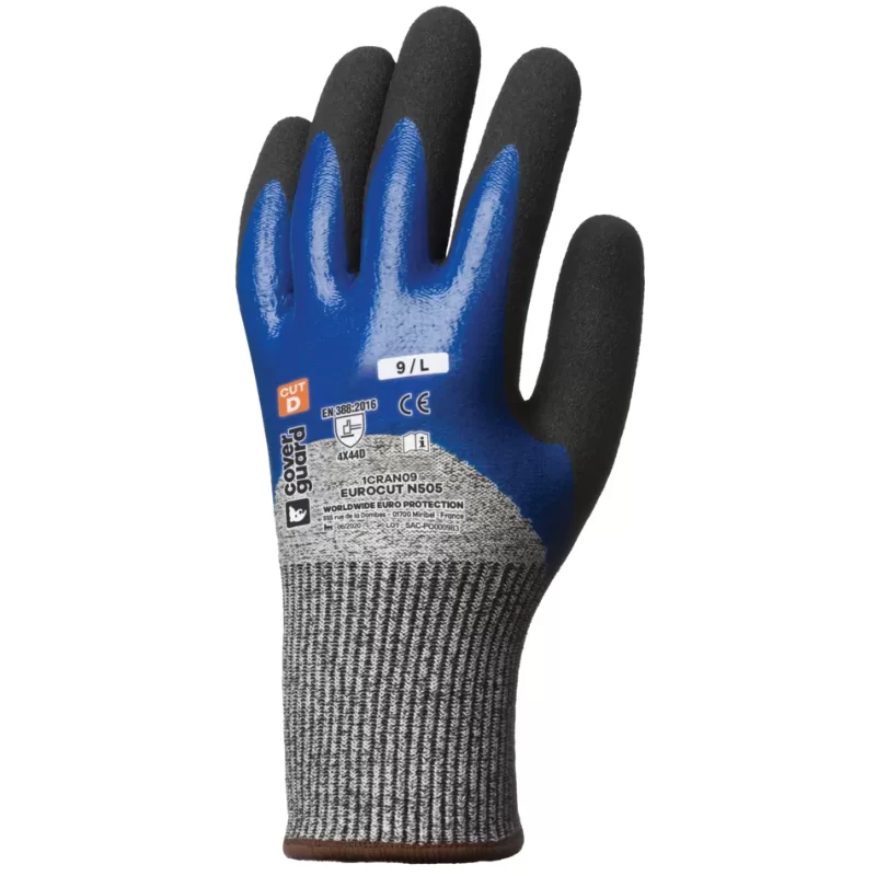 Gants anti coupure 3/4 enduit double enduction nitrile