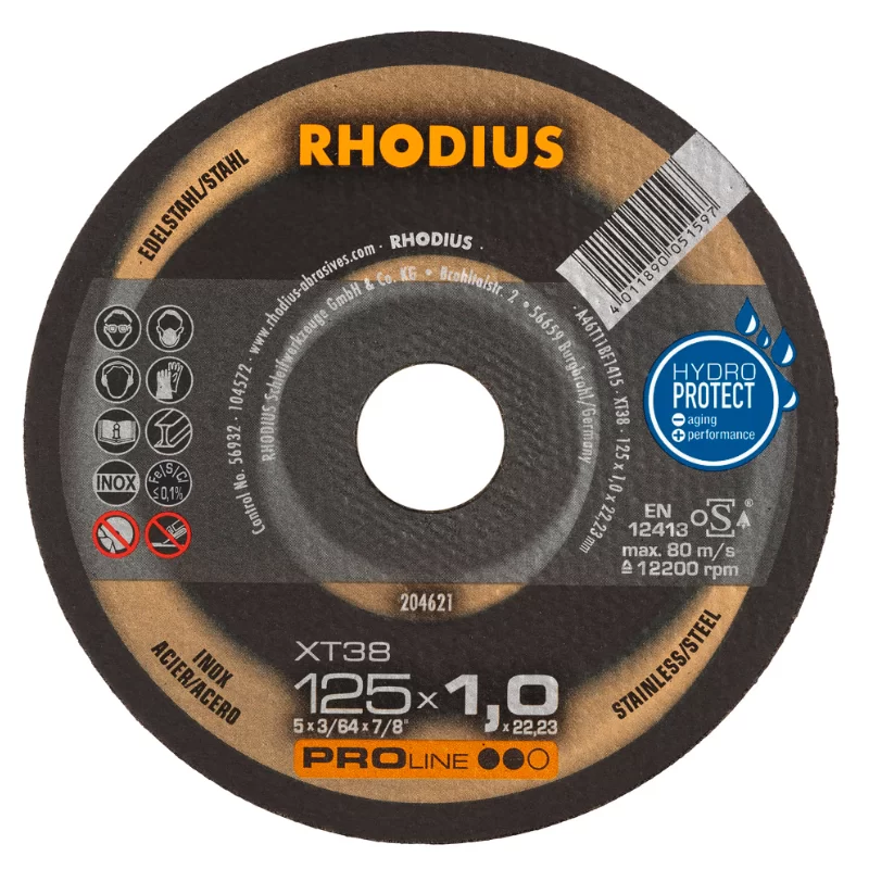 Disque à tronçonner acier et inox XT38 Rhodius