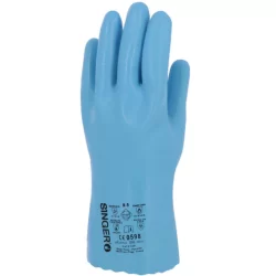 Gant latex naturel bleu tout enduit sans coton Interlock longueur 300mm