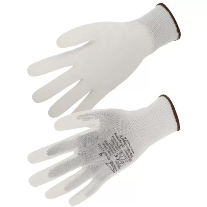 Gant nylon enduit Polyuréthane blanc