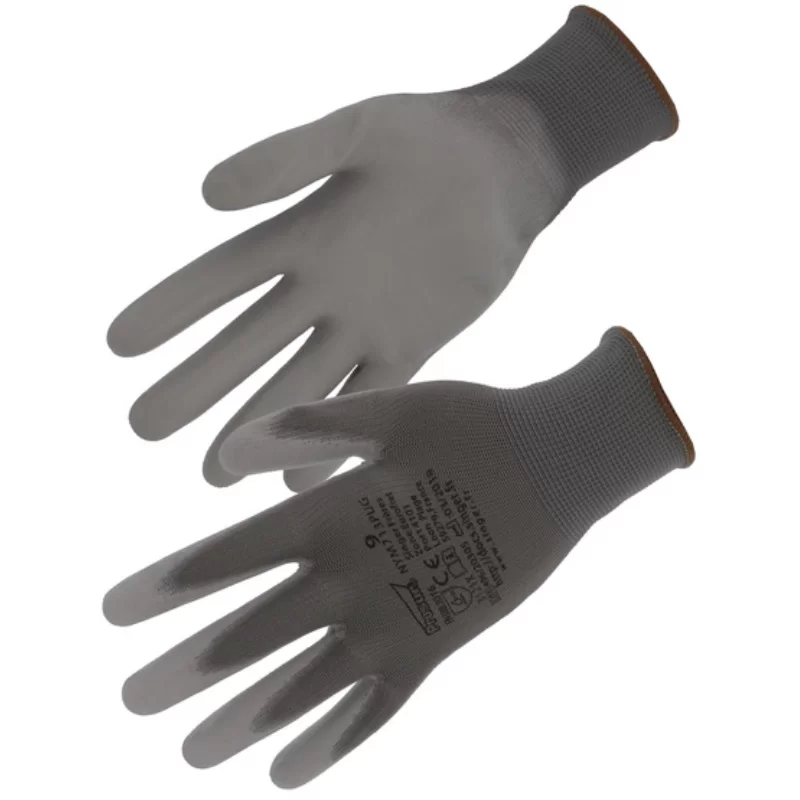 Gant nylon enduit Polyuréthane gris