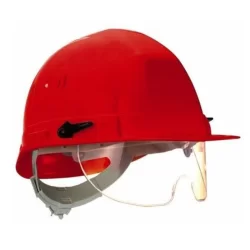 Casque de chantier équipé d'une lunette escamotable