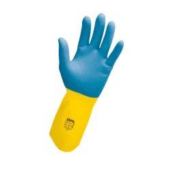 Gant réutilisable en latex bleu et jaune