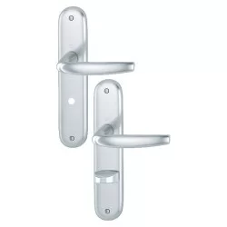 Poignée de porte Atlanta Hoppe porte 40-46 mm carré 7 mm Alu aspect argent