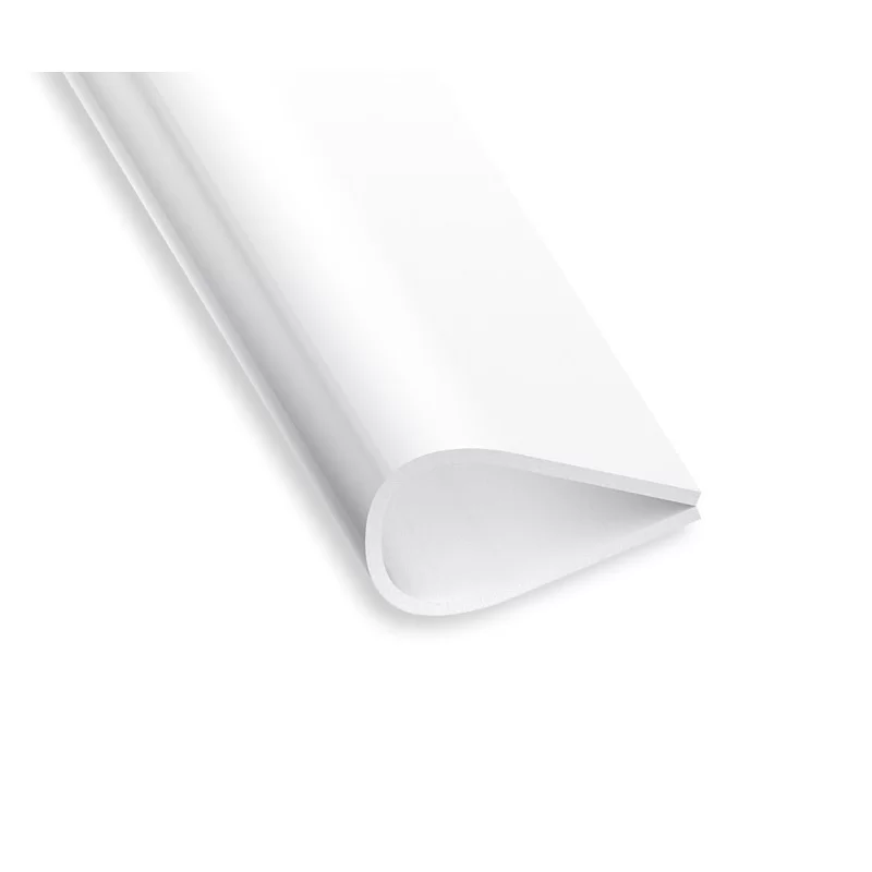 Serre feuillet en PVC blanc - hauteur 15 mm - longueur 1 mètre