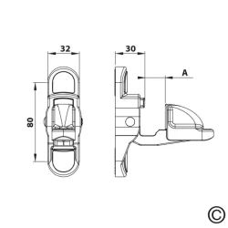 Arrêt de volet battant automatique anti-UV 6/145 Visserie de fixation incluse