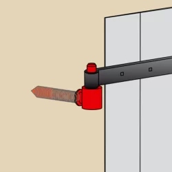 Gond à vis bois Torbel en acier zingué noir pour volet battant longueur 84 mm