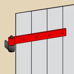 Penture droite percée bout carré Torbel inox 316L 35 x 4 mm gond 14 mm