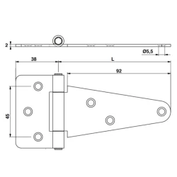 Penture anglaise percée Torbel en acier inoxydable 316L