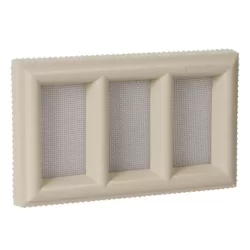 Grille d'aération à sceller Claustra avec moustiquaire PVC sable 215 x 130 mm Nicoll