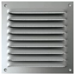 Grille aération métallique à persienne aluminium avec moustiquaire