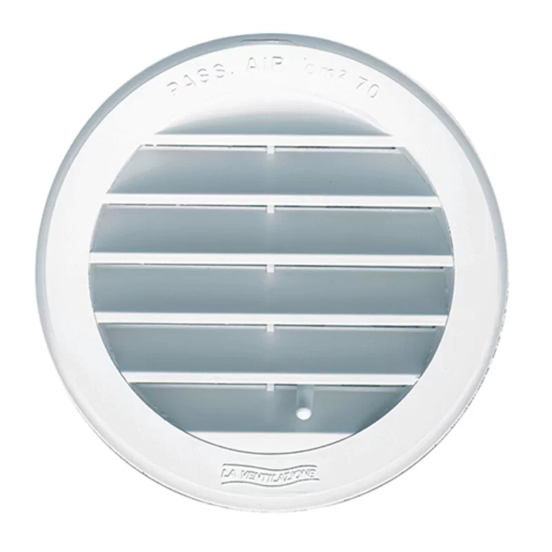 Grille de ventilation ronde à encastrer avec moustiquaire Blanc