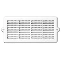 Grille de ventilation rectangulaire spéciale menuiserie avec moustiquaire Blanc