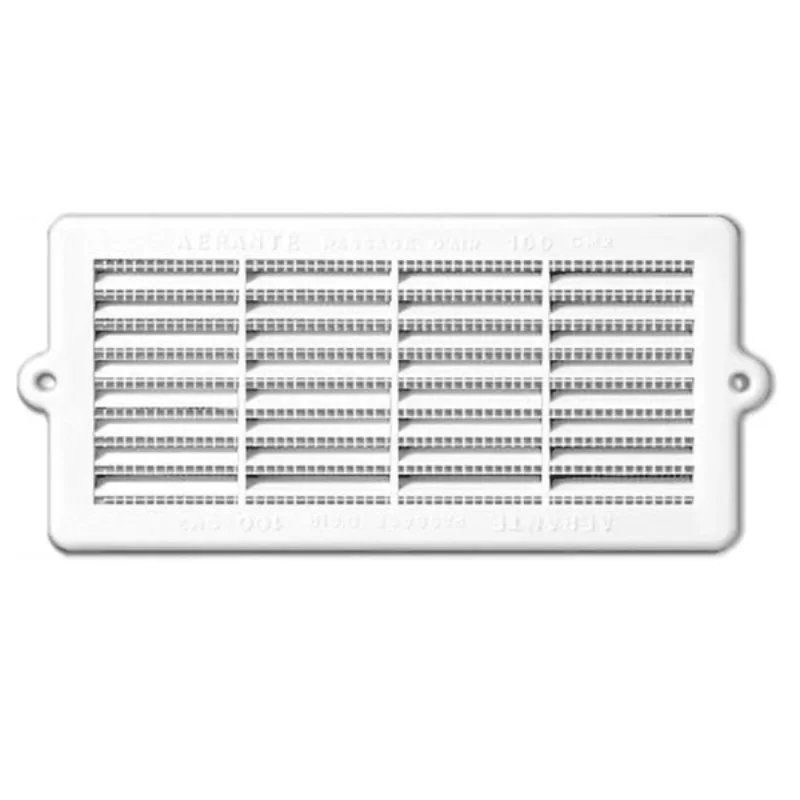 Grille de ventilation rectangulaire spéciale menuiserie avec moustiquaire Blanc