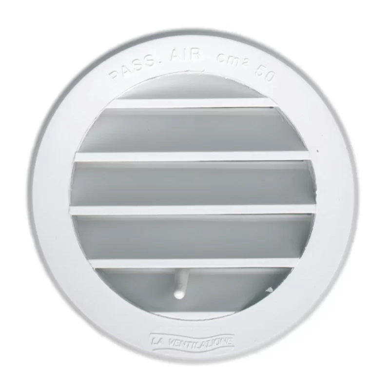 Grille de ventilation réglable à encastrer avec moustiquaire blanc