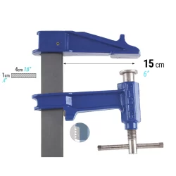 Serre joint à pompe type R saillie 150 mm