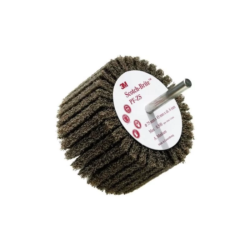 Brosse sur tige 6 mm à lamelles 75x45 mm Scotch-Brite PF-ZS 3M