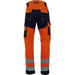 Pantalon homme Haute Visibilité Polarisation Orange Fluo et Marine