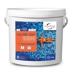 Chlore lent Acti pour piscine galet de 250 g seau de 4 kg