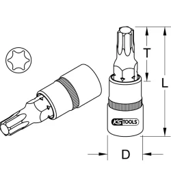 Douille tournevis Torx 1/4 Ultimate Kstools finition satinée