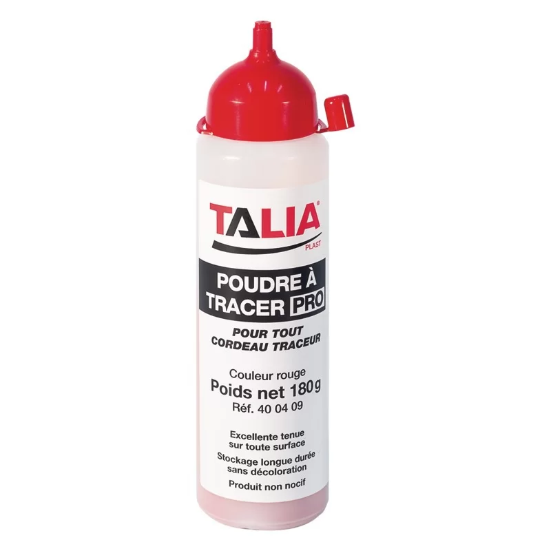 Poudre de traçage rouge Taliaplast en biberon avec bouchon verseur