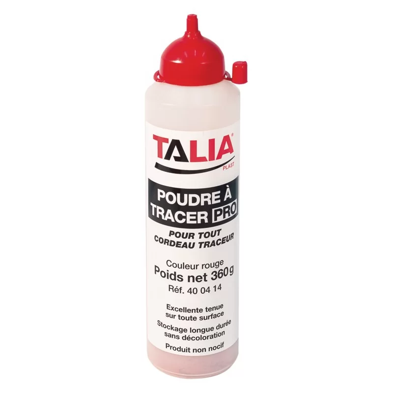 Poudre de traçage rouge Taliaplast en biberon avec bouchon verseur