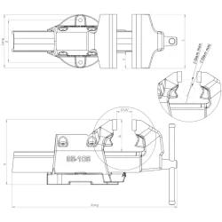 Etau réglable avec serre tubes Série 80 Dolex base fixe