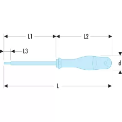 Tournevis Protwist plat pour vis à fente Facom Isolé 1000V