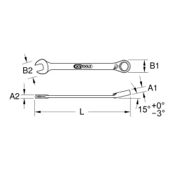 Clé mixte à cliquet réversible GEARplus KS Tools