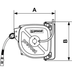 Enrouleur air comprimé Prevost tambour fermé tuyau PU/PVC