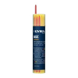 Mine pour porte mine télescopique Lyra Dry étui de 12 assortiment couleurs graphite rouge et jaune